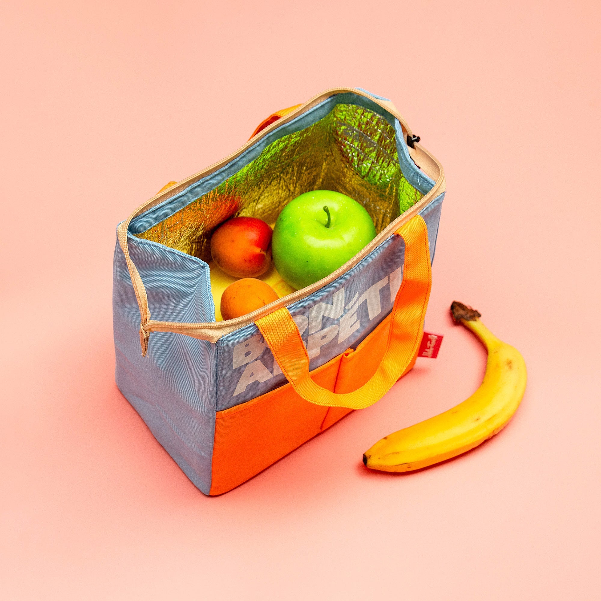 Bolsa de Almuerzo Isotérmica BON APPÉTIT azul y naranja