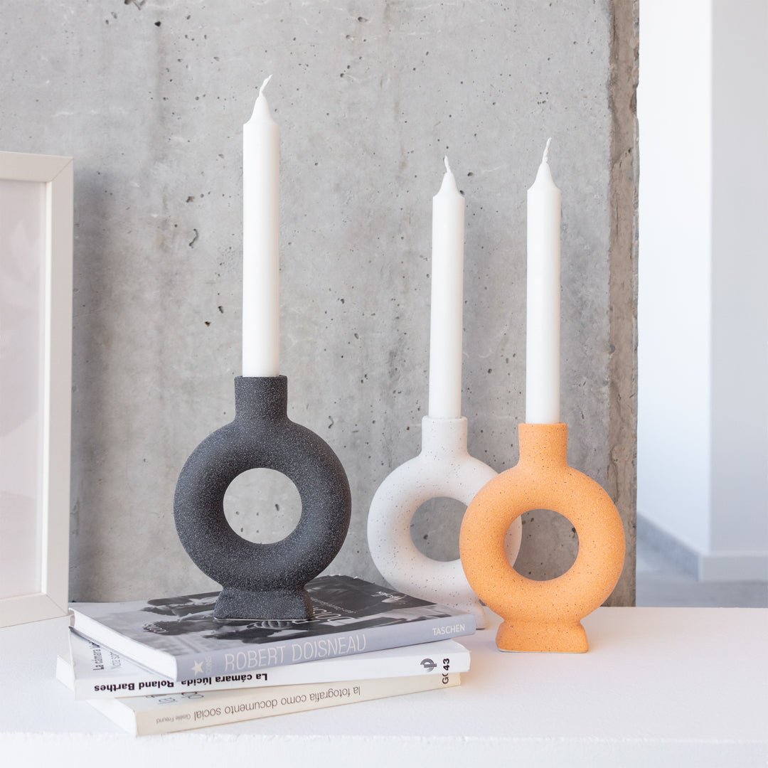 Candelabro Cerámica Naranja-Dopamine Concept Store