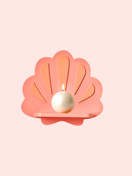 Estantería de Concha Rosa Coral | Repisa de Pared decorativa Dopamine Decor - Estantería