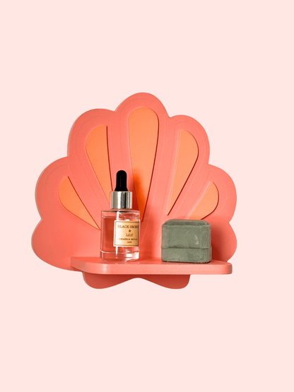 Estantería de Concha Rosa Coral | Repisa de Pared decorativa Dopamine Decor - Estantería