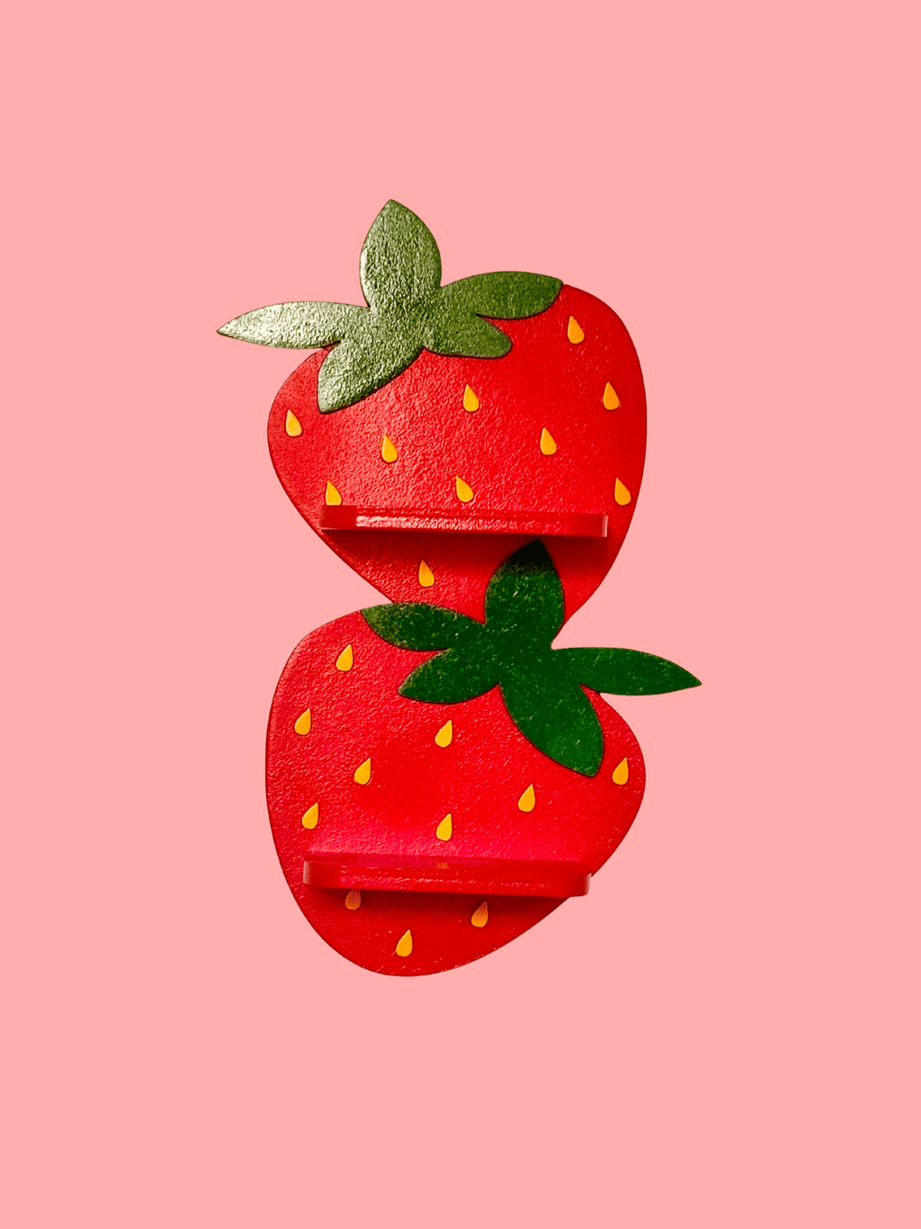 Estantería Fresas | Decoración de Frutas para Cocina, Cuarto Infantil o Habitación | Dopamine Decor | Hecho a mano | Forma de Fresas Kawaii - Estantería