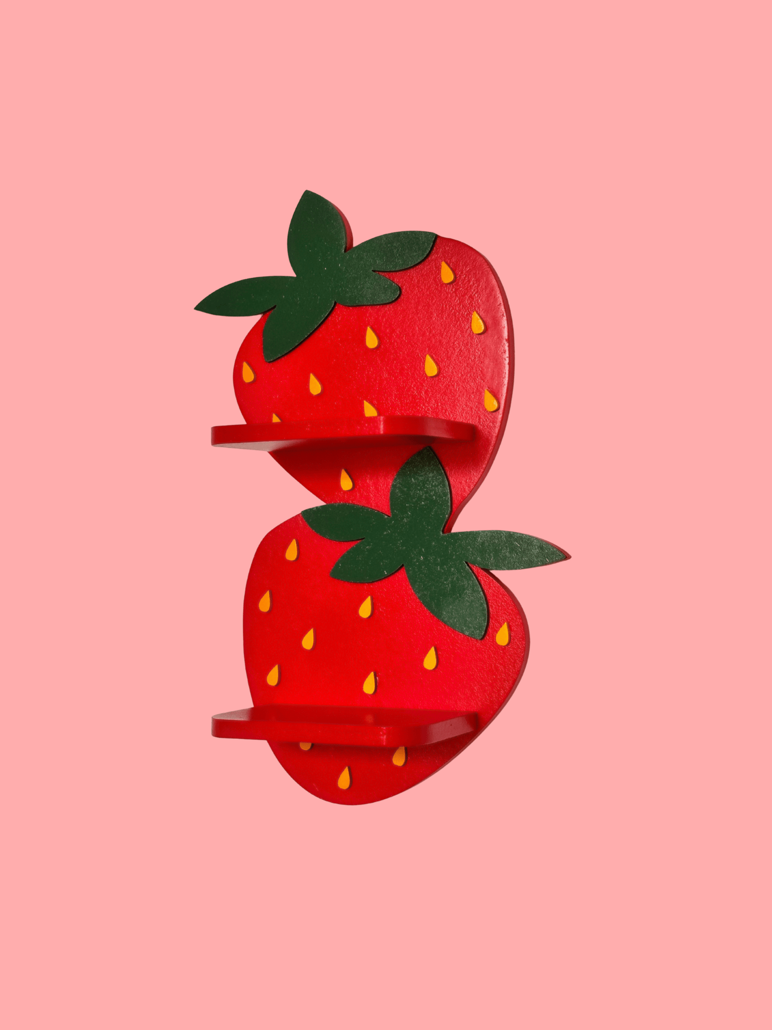 Estantería Fresas | Decoración de Frutas para Cocina, Cuarto Infantil o Habitación | Dopamine Decor | Hecho a mano | Forma de Fresas Kawaii - Estantería