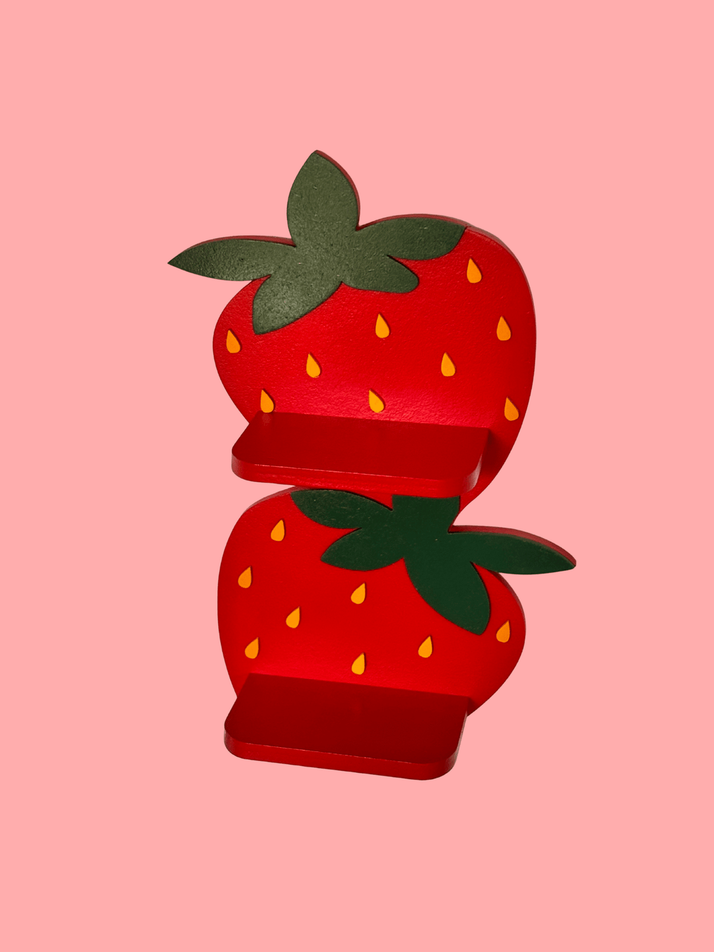 Estantería Fresas | Decoración de Frutas para Cocina, Cuarto Infantil o Habitación | Dopamine Decor | Hecho a mano | Forma de Fresas Kawaii - Estantería