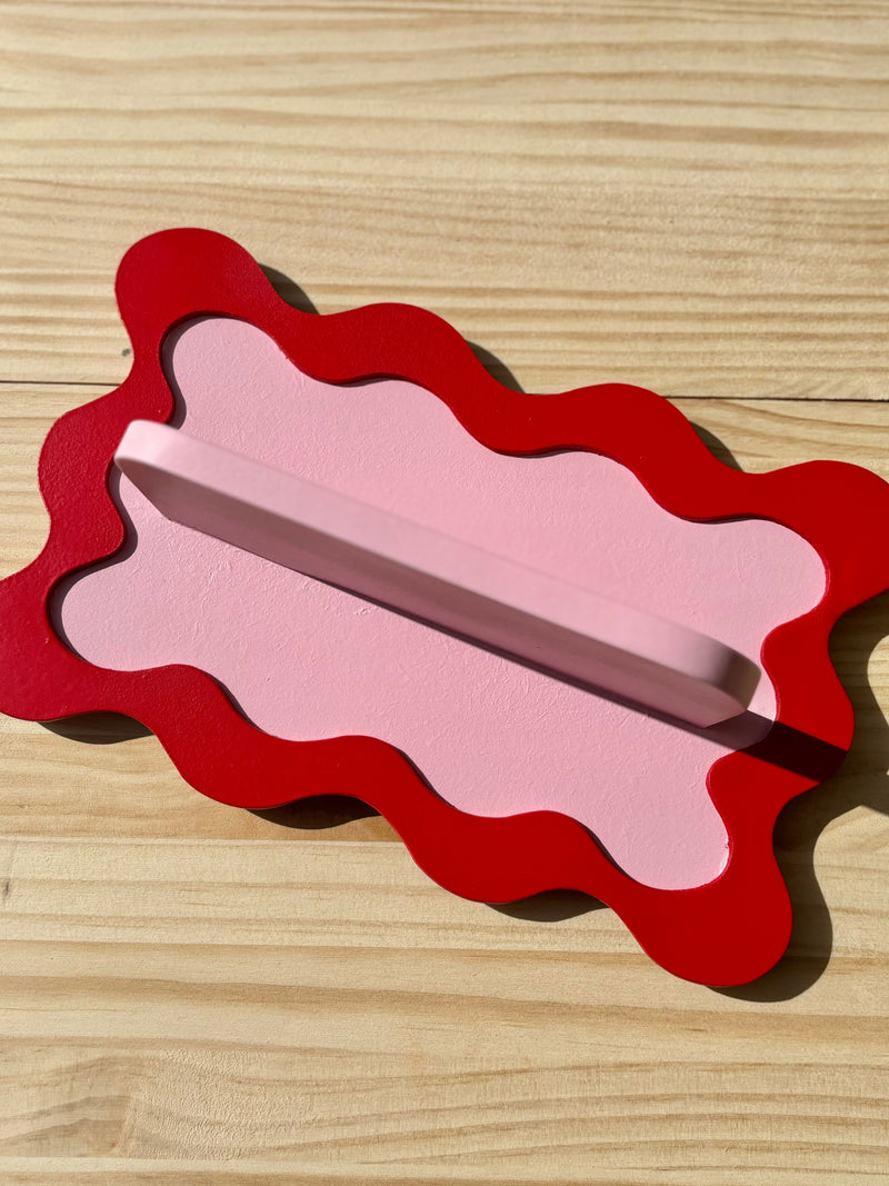 Estantería Wavy: Rojo y Rosa