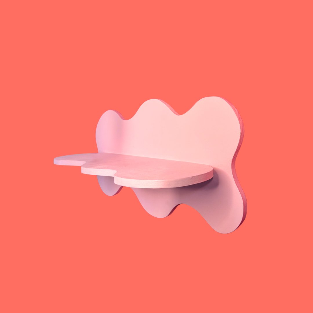 Estantería Ondas: Rosa Pastel