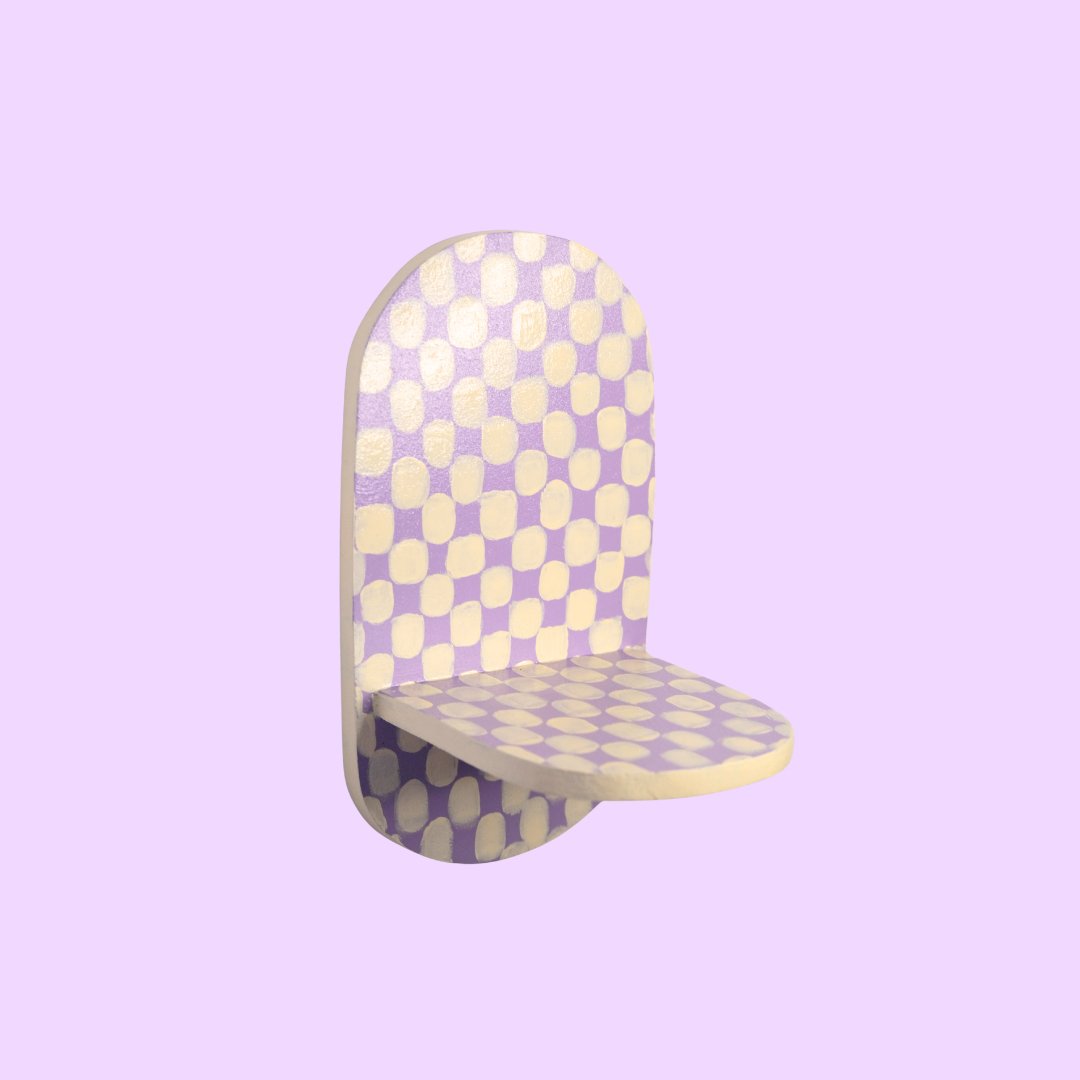 Estantería Oval Cuadros: Amarillo/Lila