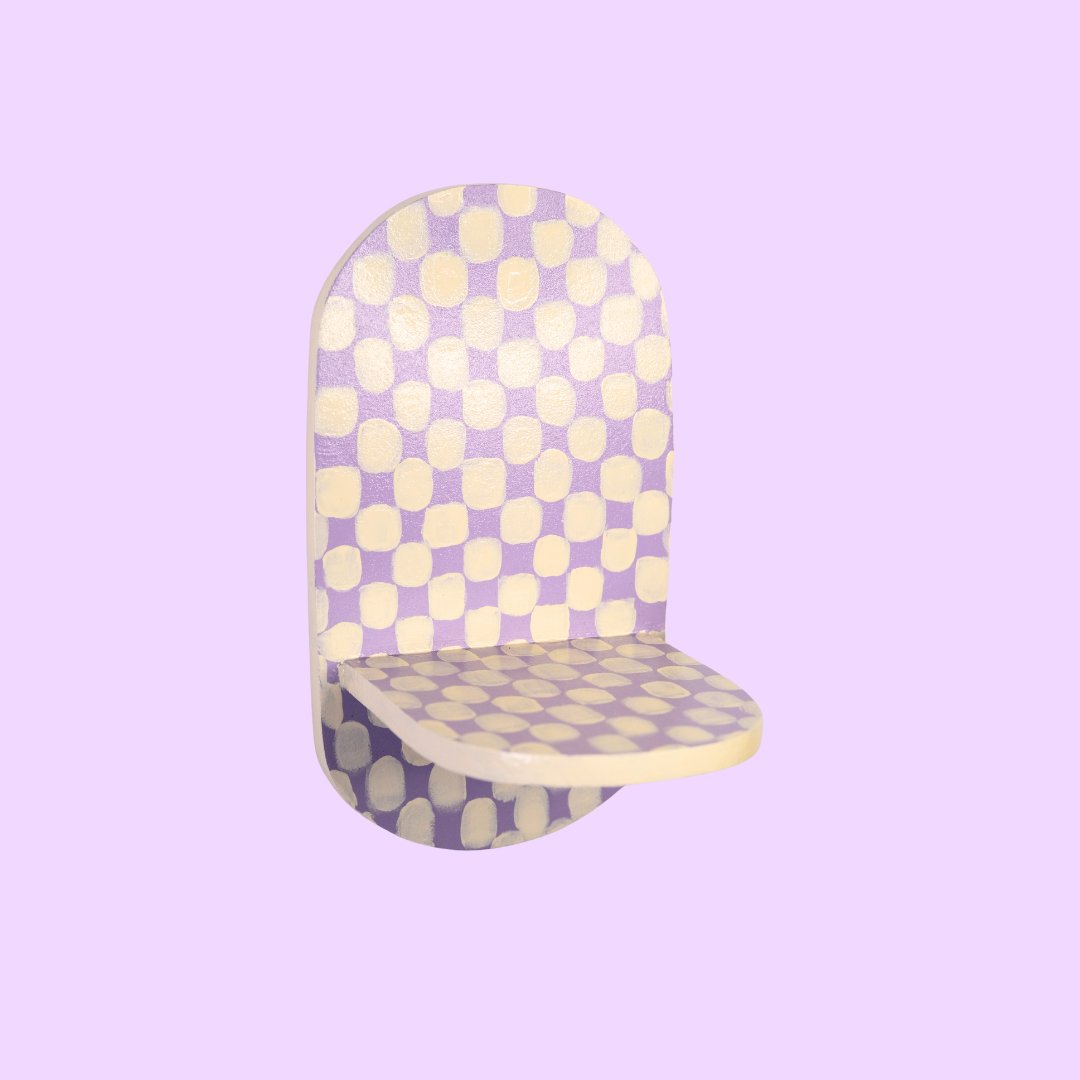 Estantería Oval Cuadros: Amarillo/Lila