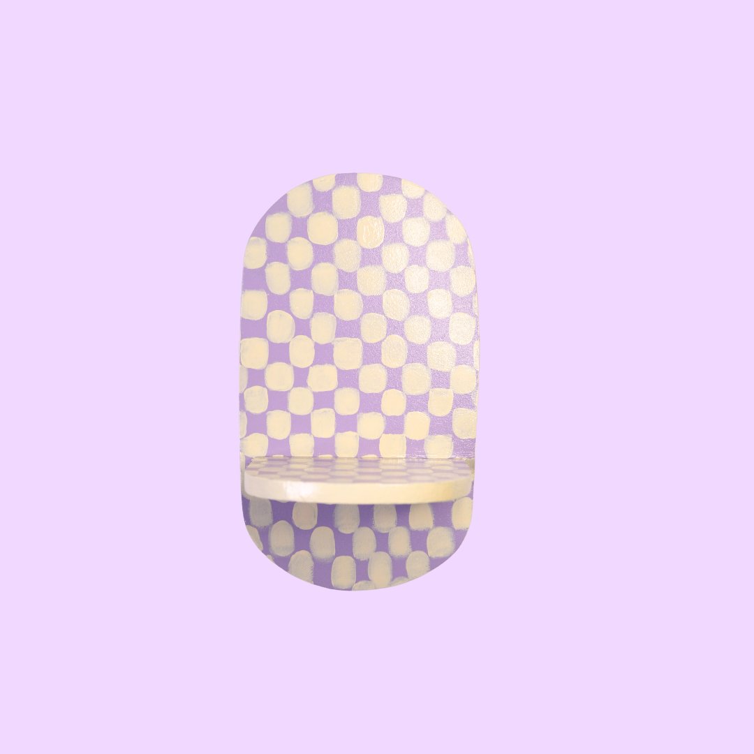 Estantería Oval Cuadros: Amarillo/Lila