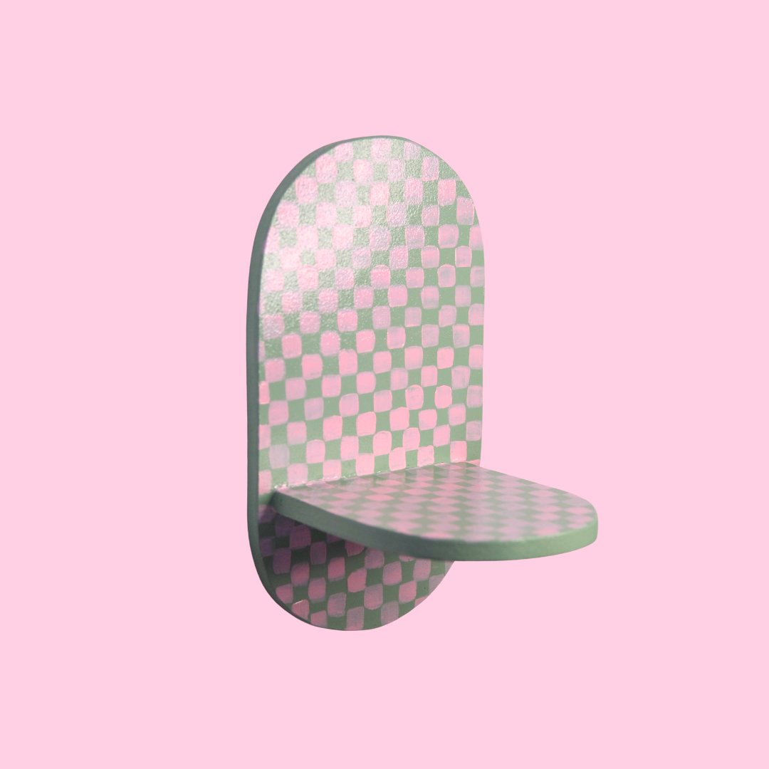 Estantería Oval Cuadros: Rosa/Verde