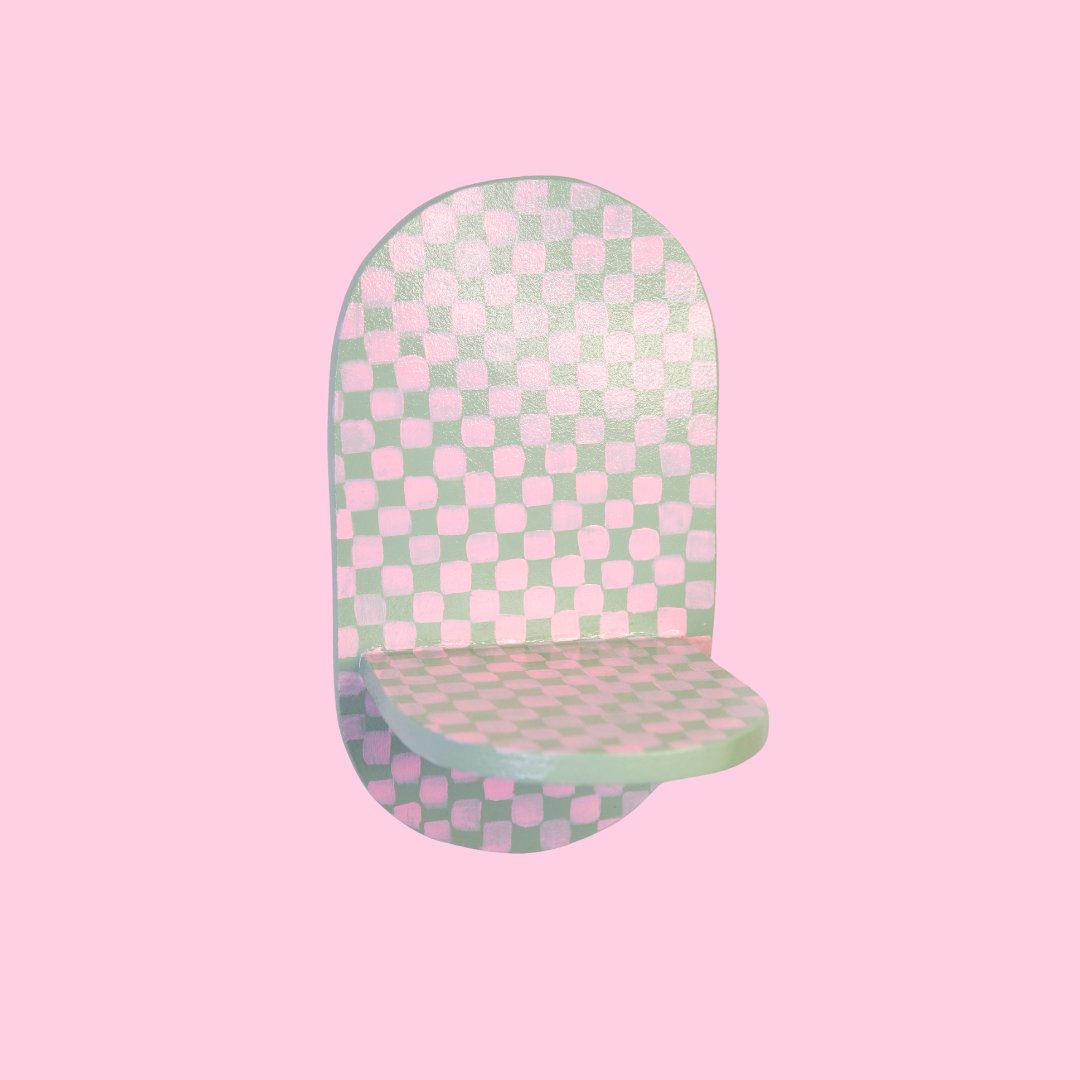 Estantería Oval Cuadros: Rosa/Verde