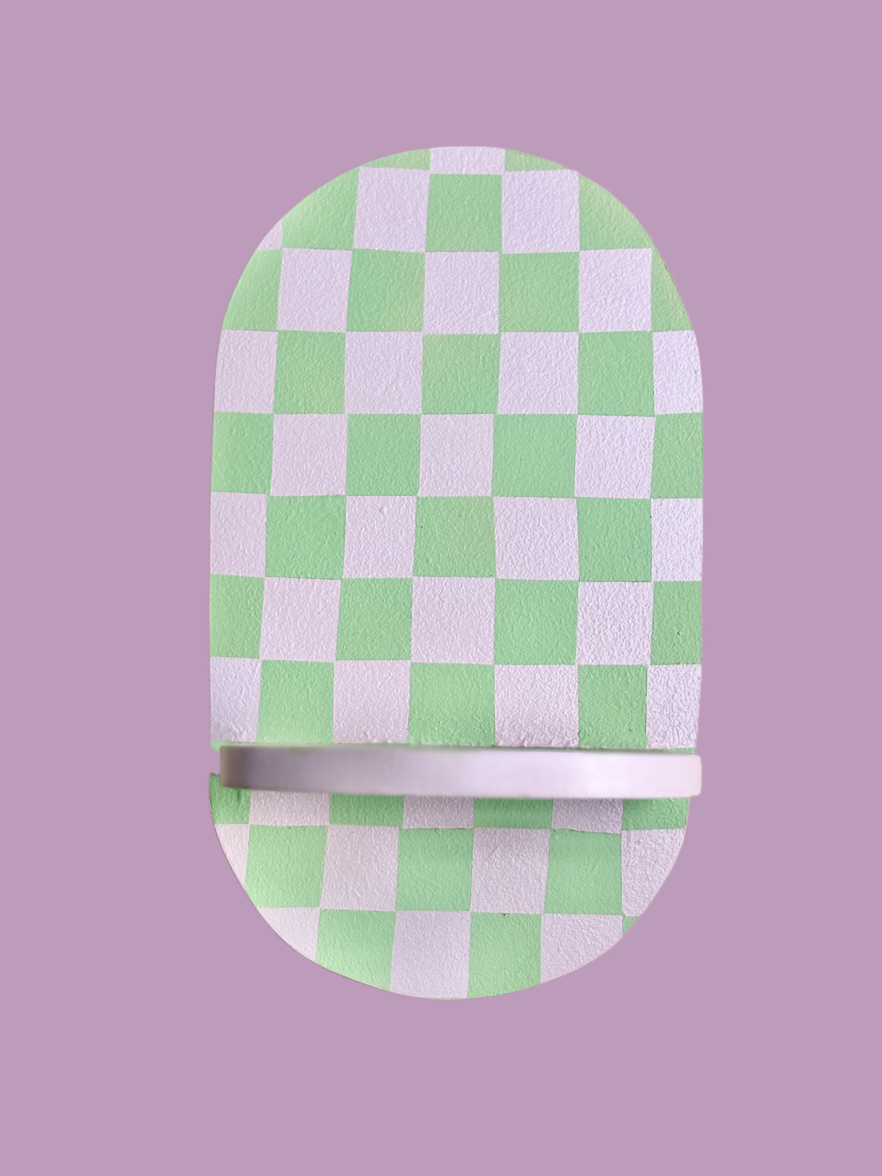 Estantería Oval Cuadros: Verde/Rosa