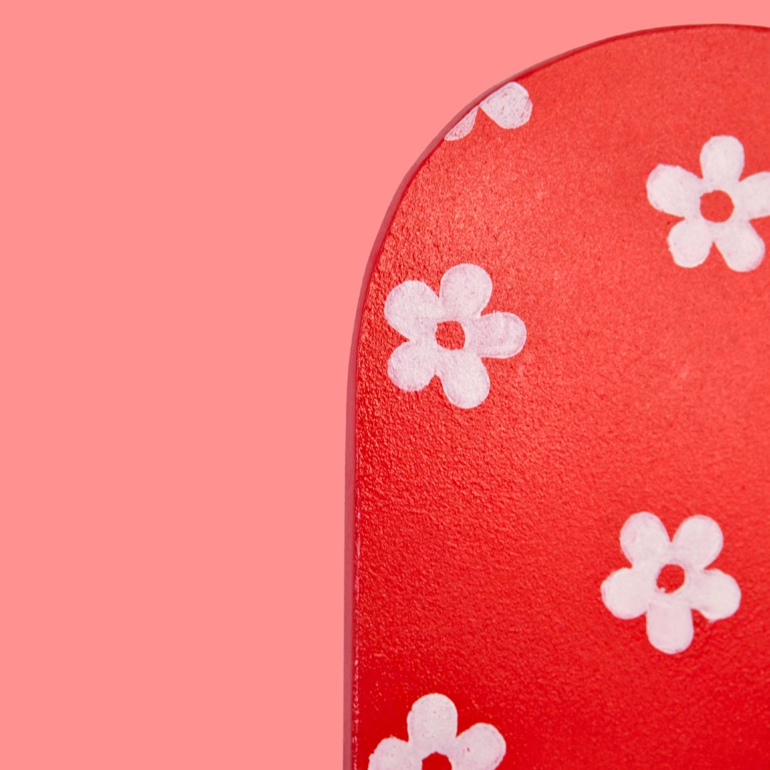 Estantería Oval Floral: Rojo/Blanco