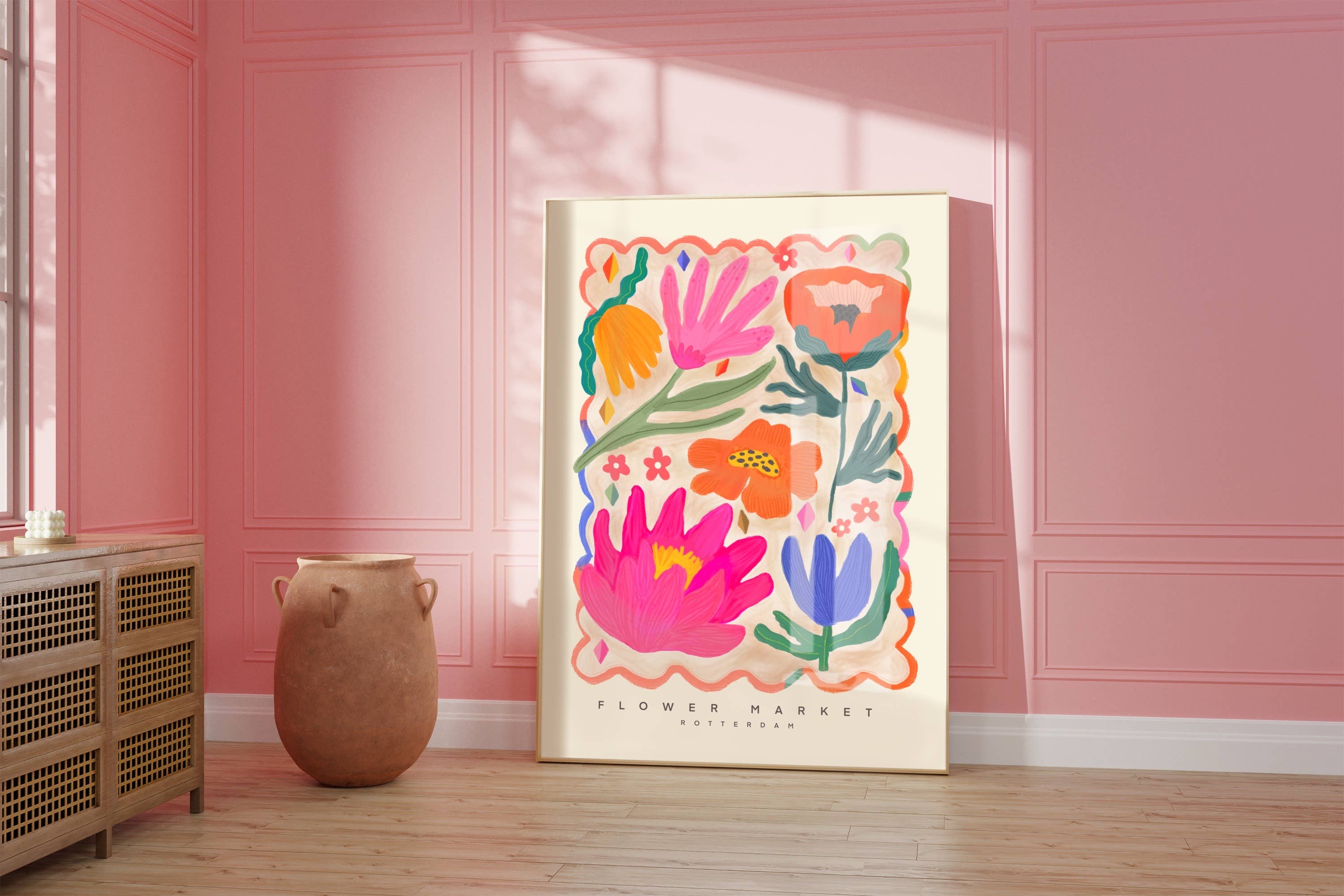 Flower Market ilustración floral: A3