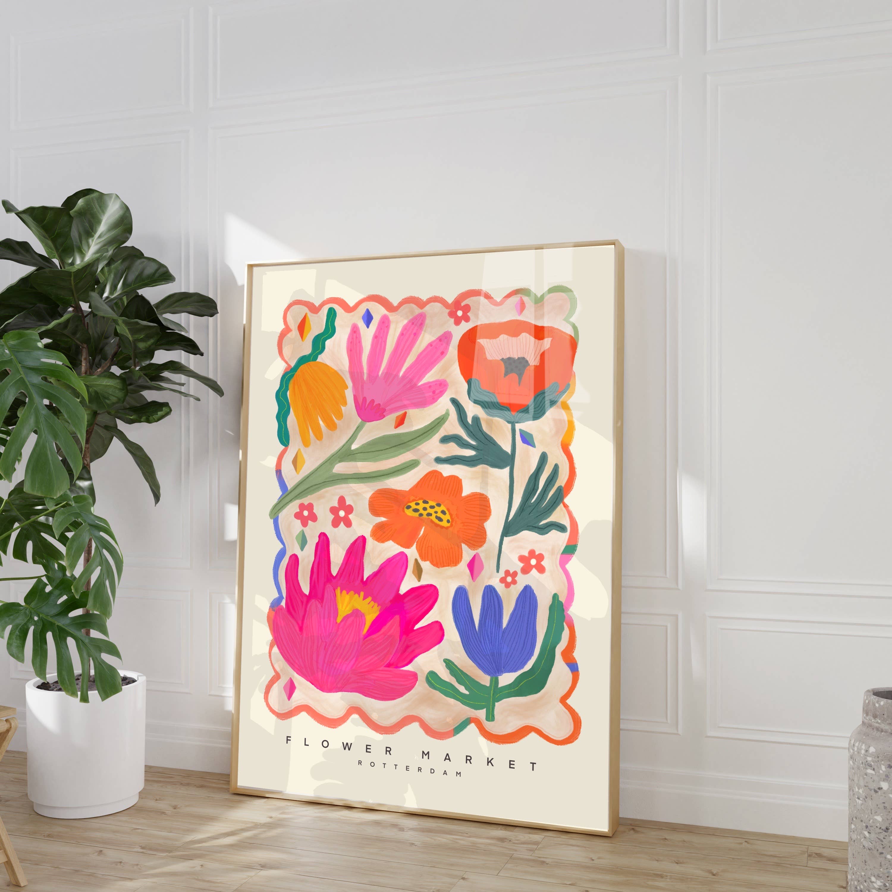 Flower Market ilustración floral: A3