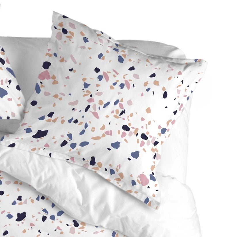 Funda Almohada Terrazzo Blanco