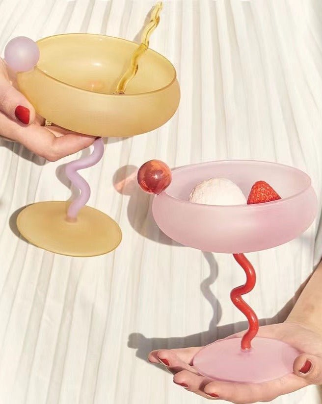 Jelly Bean Wine Glass - Whimsical Eclectic Dopamine Cocktail Coupe - Home Decor