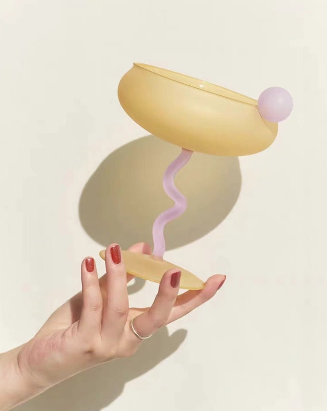 Jelly Bean Wine Glass - Whimsical Eclectic Dopamine Cocktail Coupe - Home Decor