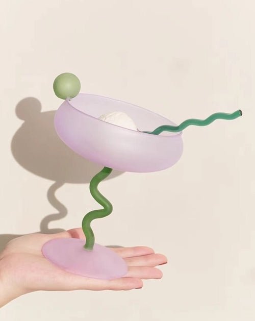 Jelly Bean Wine Glass - Whimsical Eclectic Dopamine Cocktail Coupe - Home Decor
