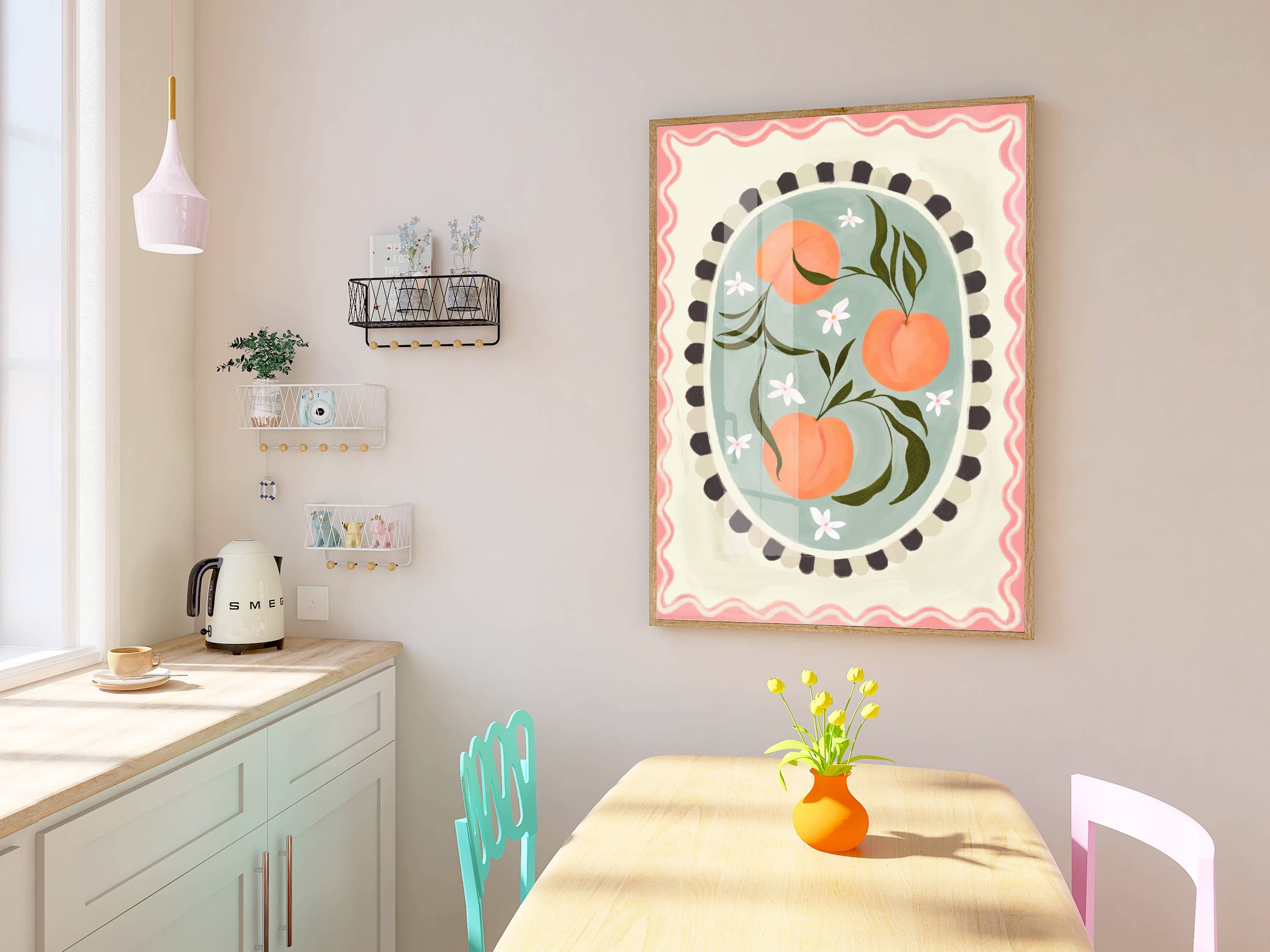 Melocotones, arte de frutas: A3