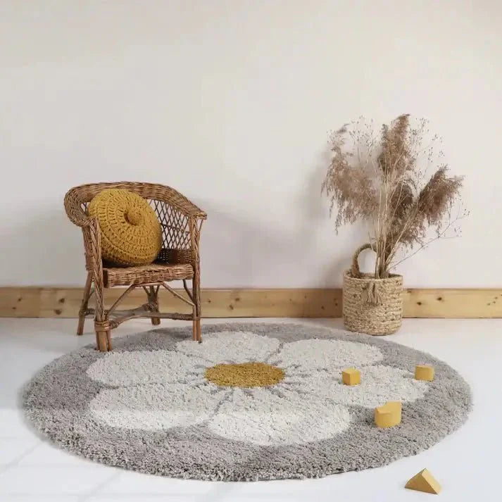 Alfombra BOHEMIAN DAISY ROND BEIGE