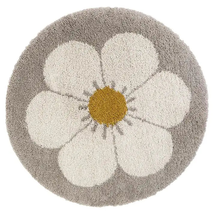 Alfombra BOHEMIAN DAISY ROND BEIGE