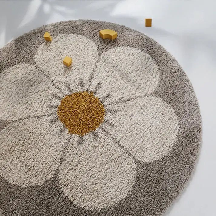 Alfombra BOHEMIAN DAISY ROND BEIGE