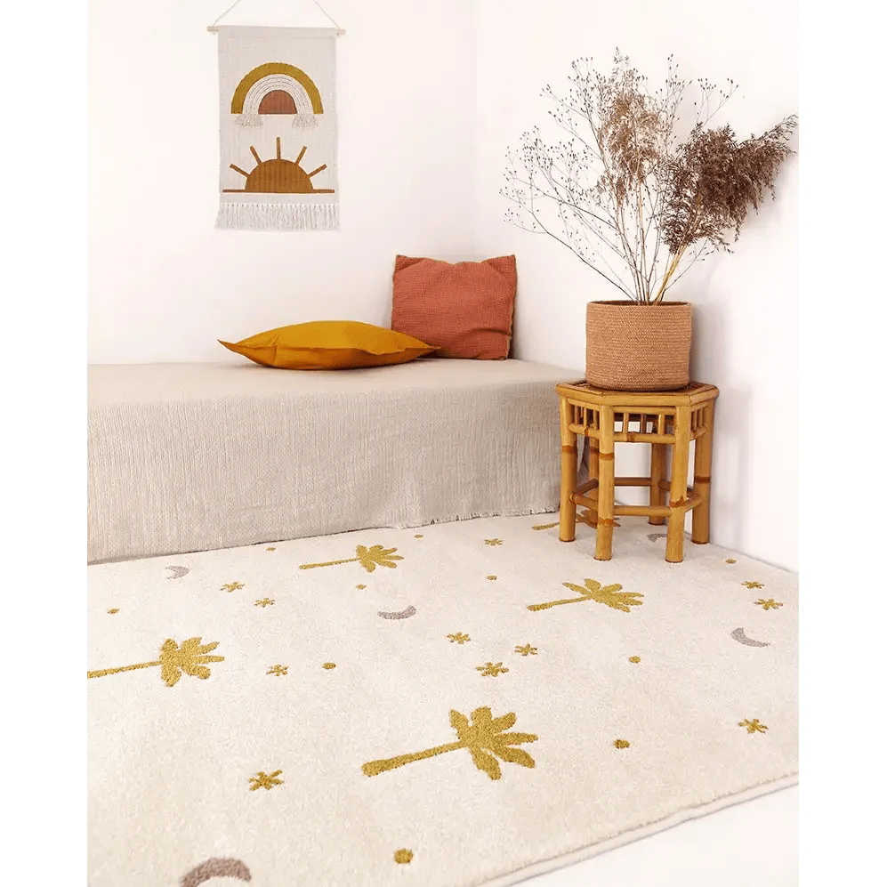 Alfombra petits palmiers LITTLE PALM MIEL