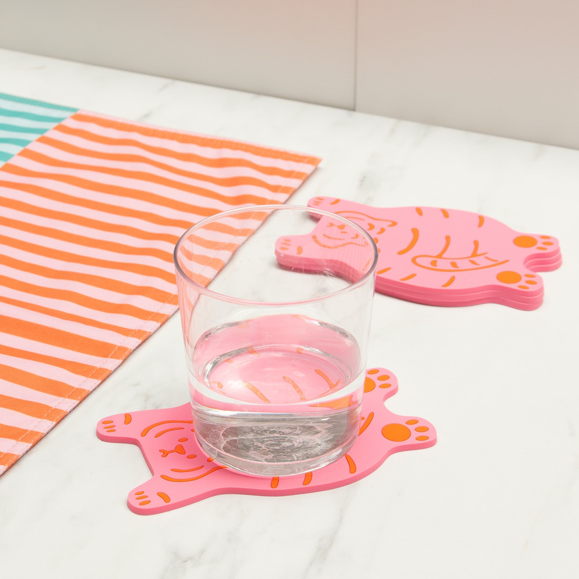 Posavasos Tigre Rosa: Pack de 4