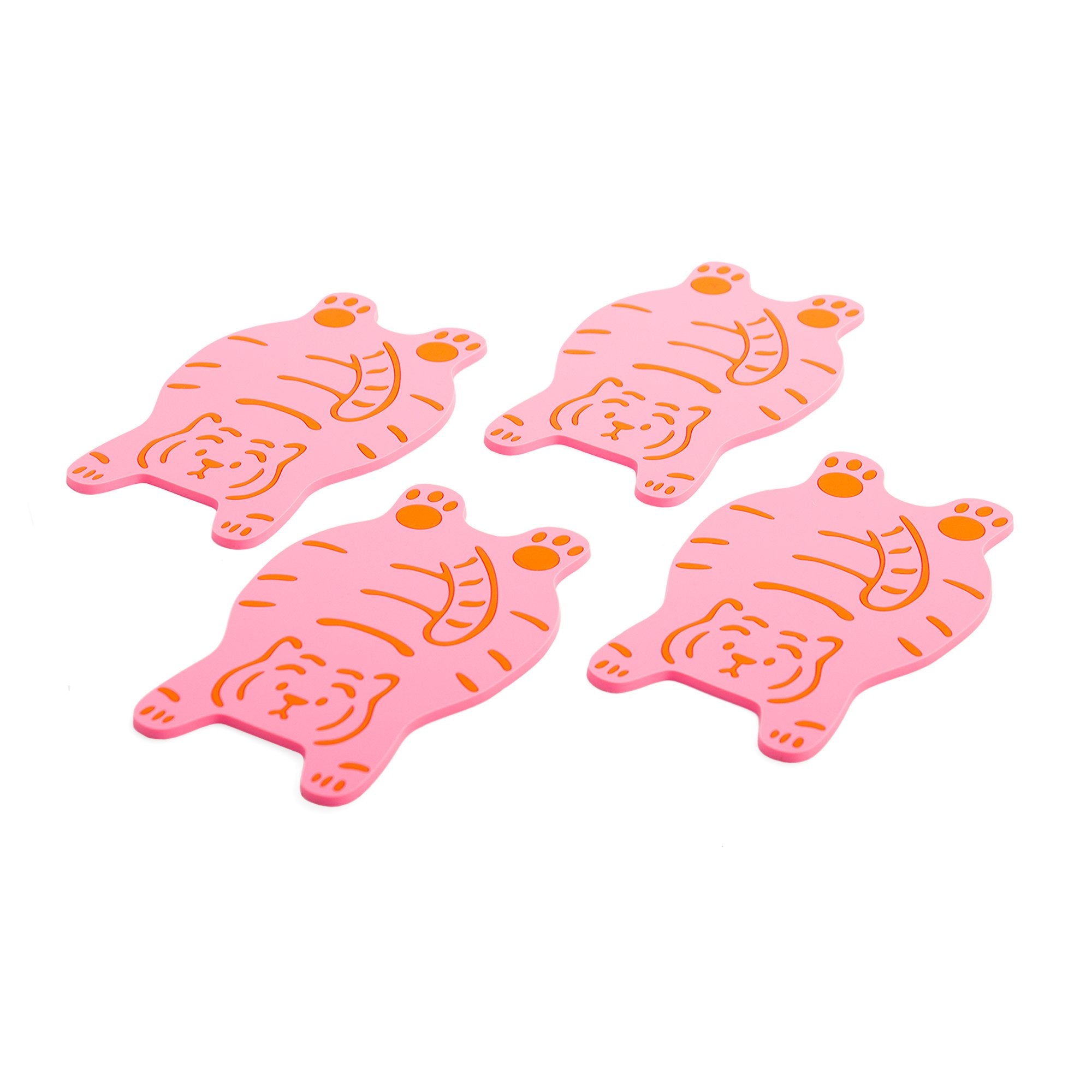 Posavasos Tigre Rosa: Pack de 4