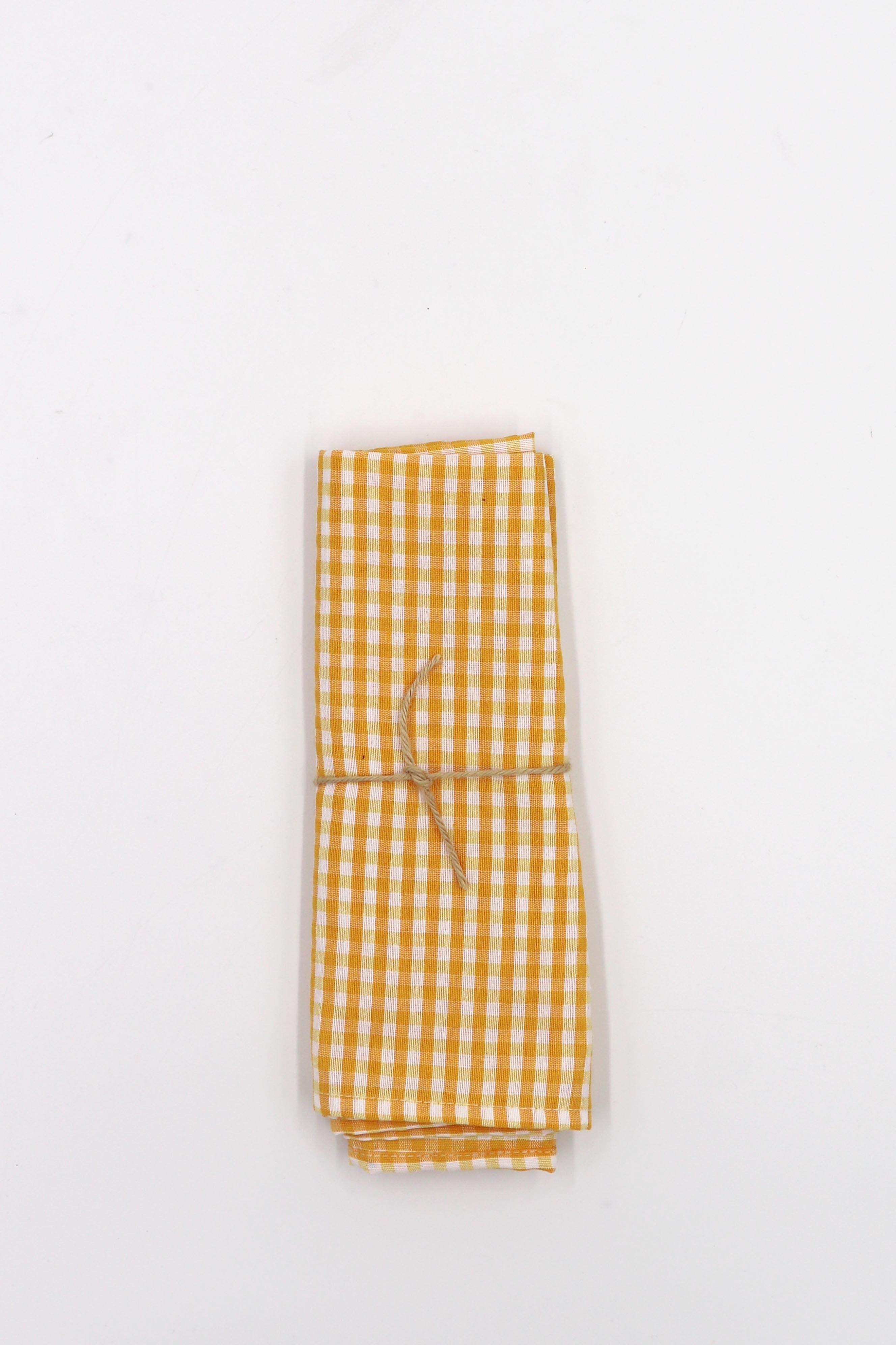 Servilleta vichy amarillo cuadro pequeño (pack de 2) - Servilleta
