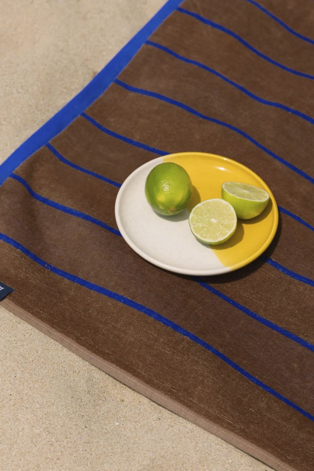 Toalla reversible marino y marrón - Toallas de playa