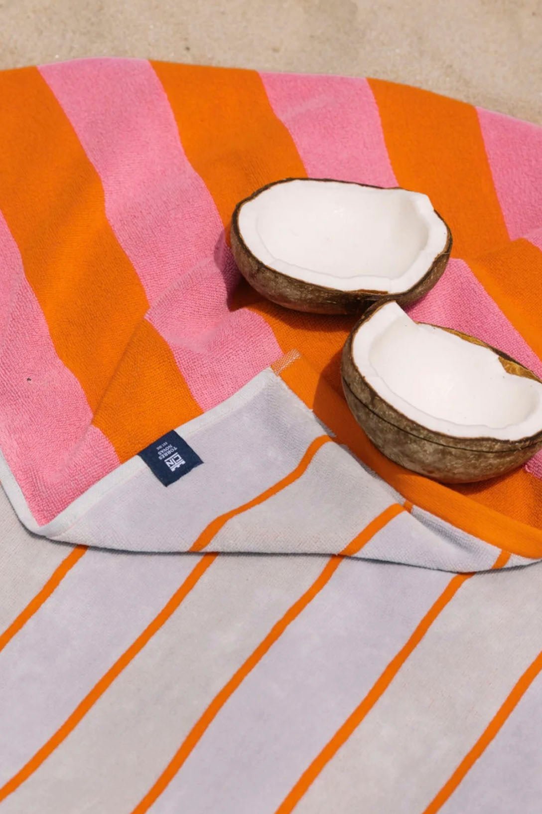 Toalla reversible rosa y naranja - Toallas de playa
