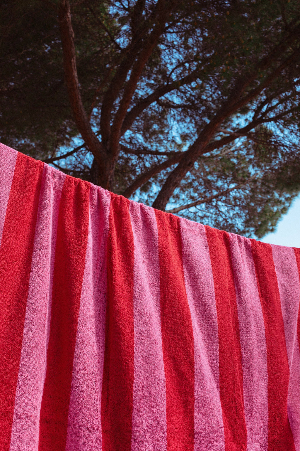 Toalla reversible verde y rosa - Toallas de playa