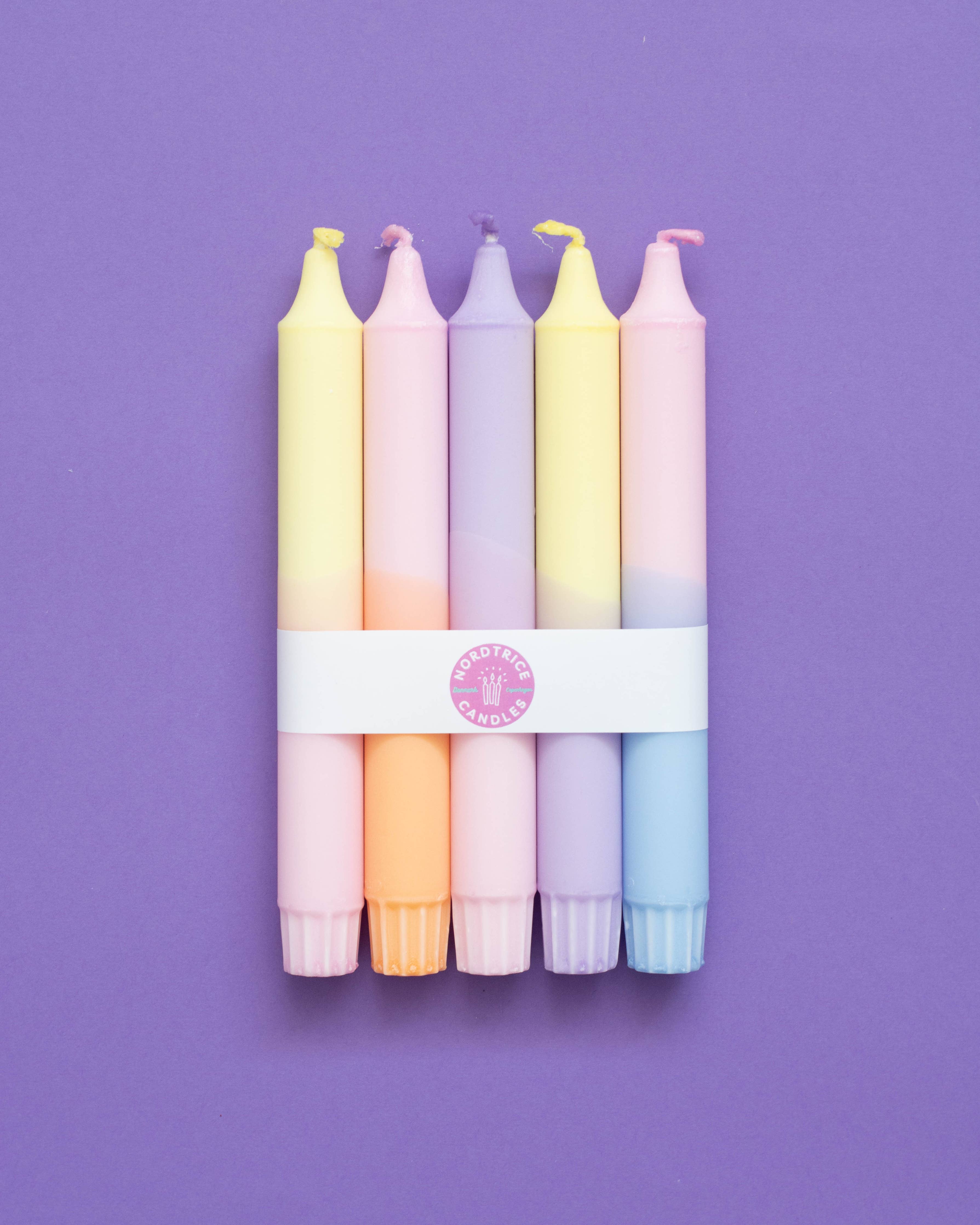 Velas Fiesta Colores pasteles: Pack de 5