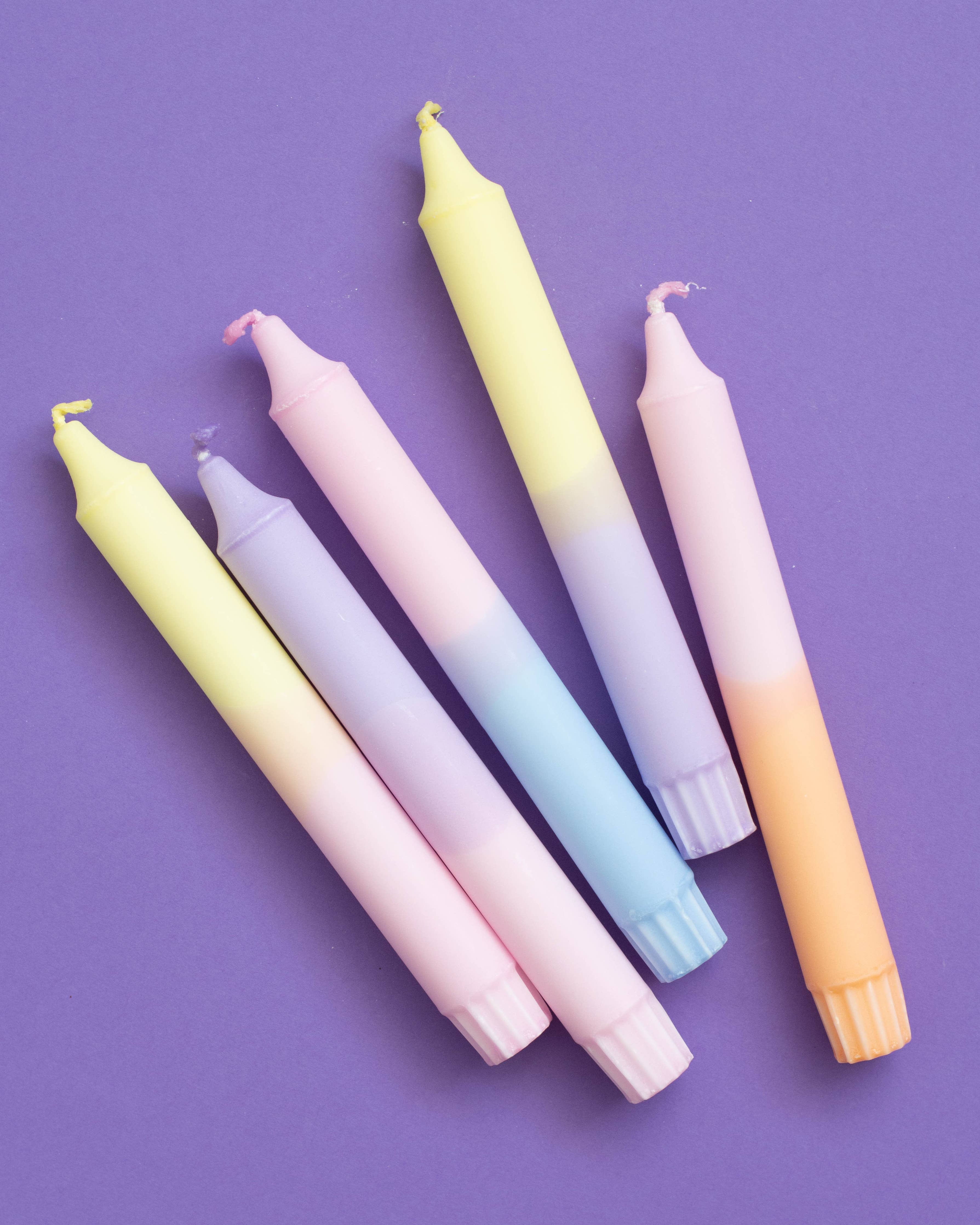 Velas Fiesta Colores pasteles: Pack de 5