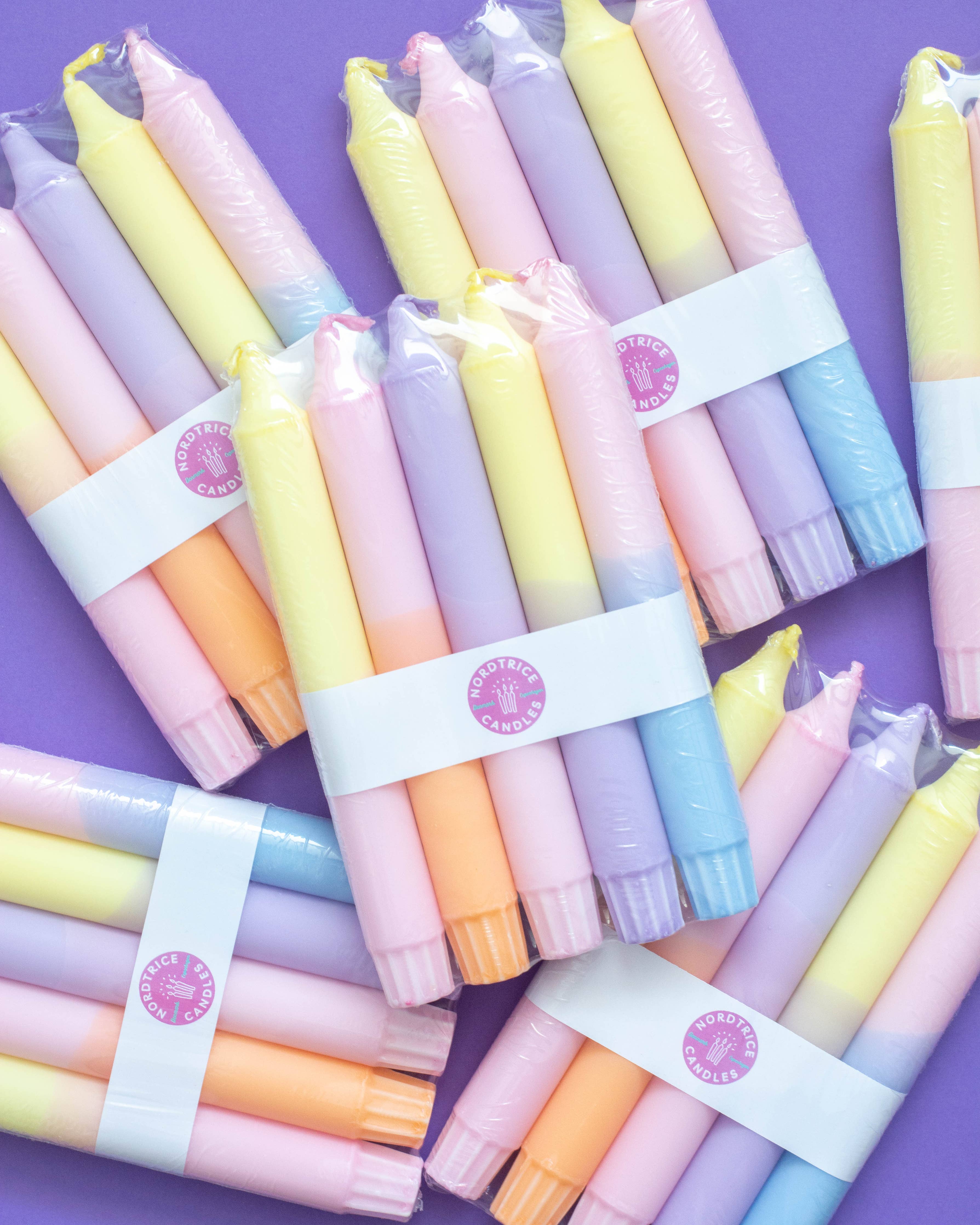 Velas Fiesta Colores pasteles: Pack de 5