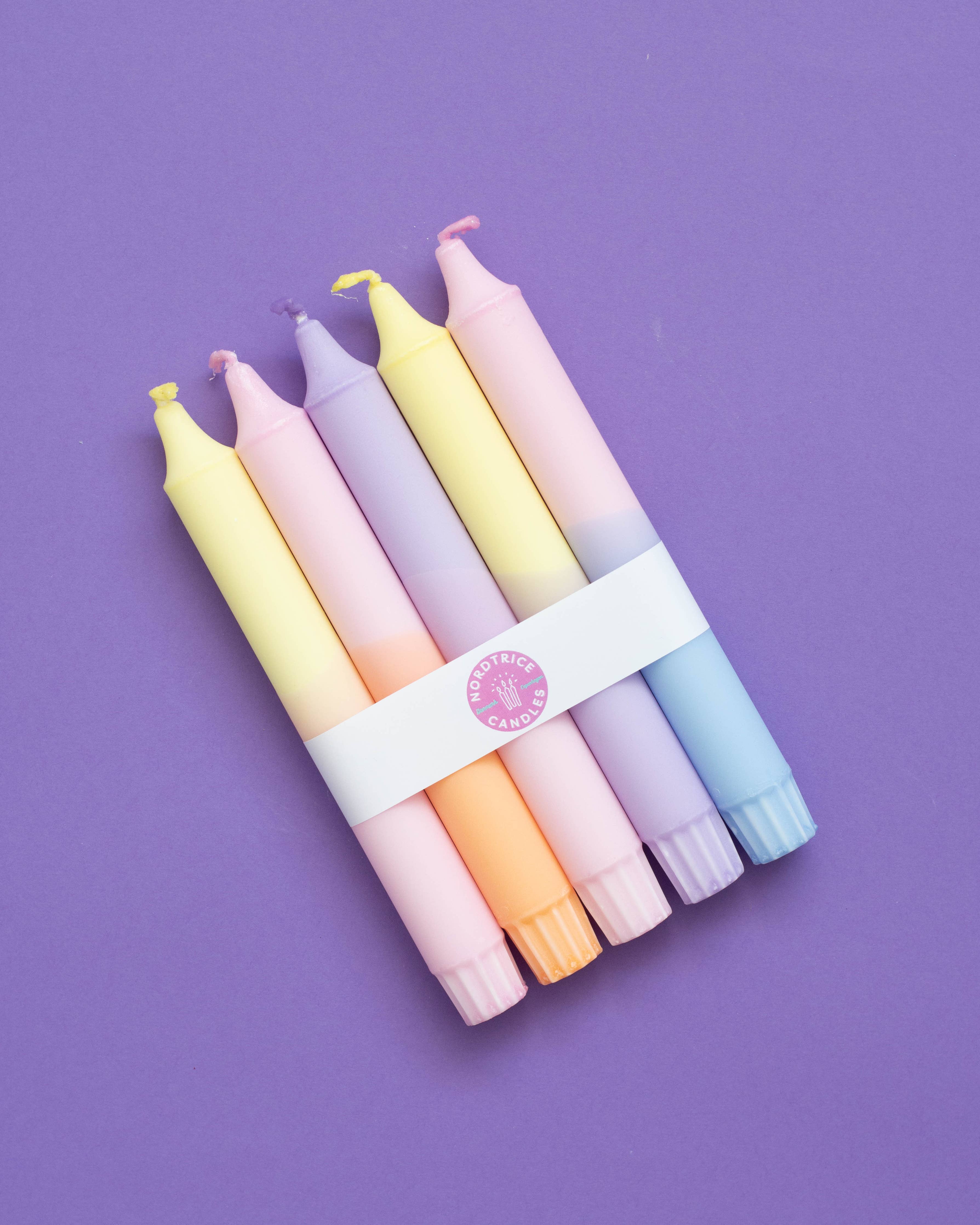 Velas Fiesta Colores pasteles: Pack de 5