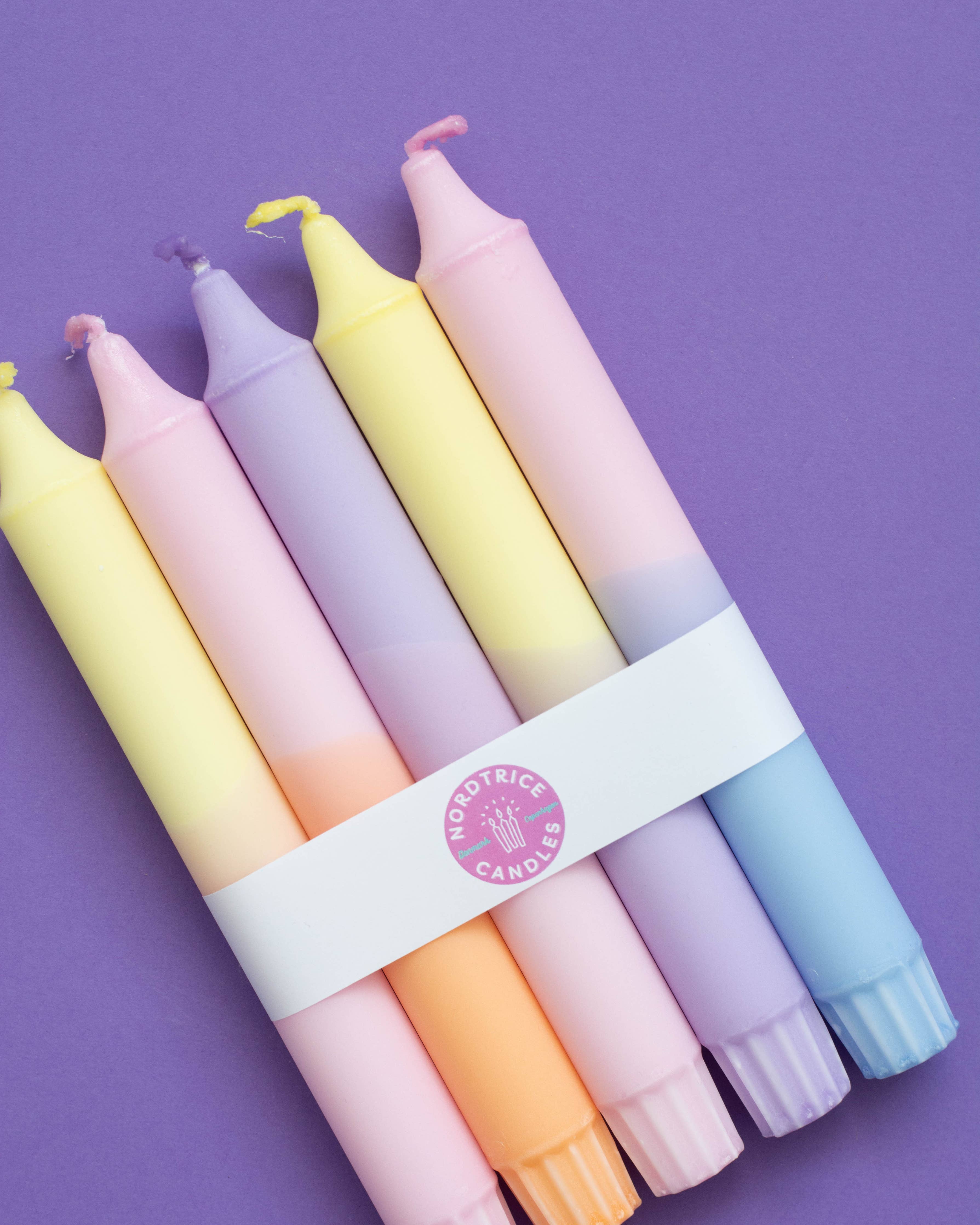 Velas Fiesta Colores pasteles: Pack de 5