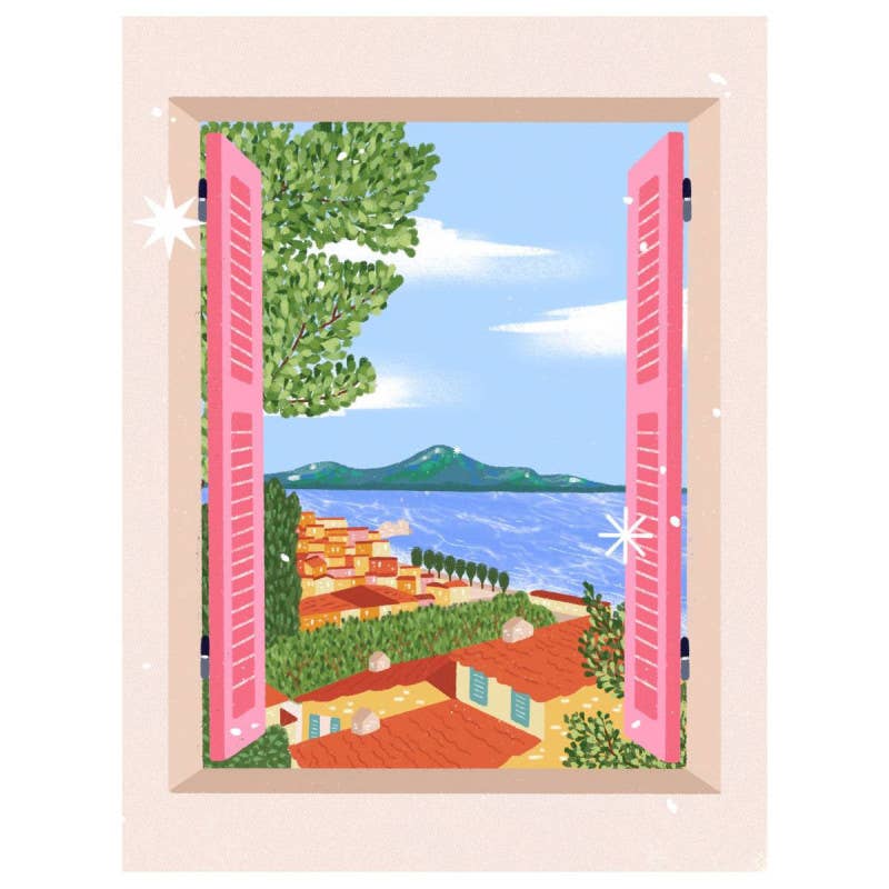 Ventana con vistas a Nápoles (marco incluido)